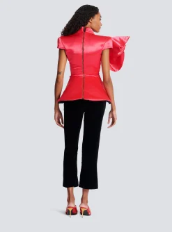 Flash Sale Draped Peplum Top Women Tops And Shirts