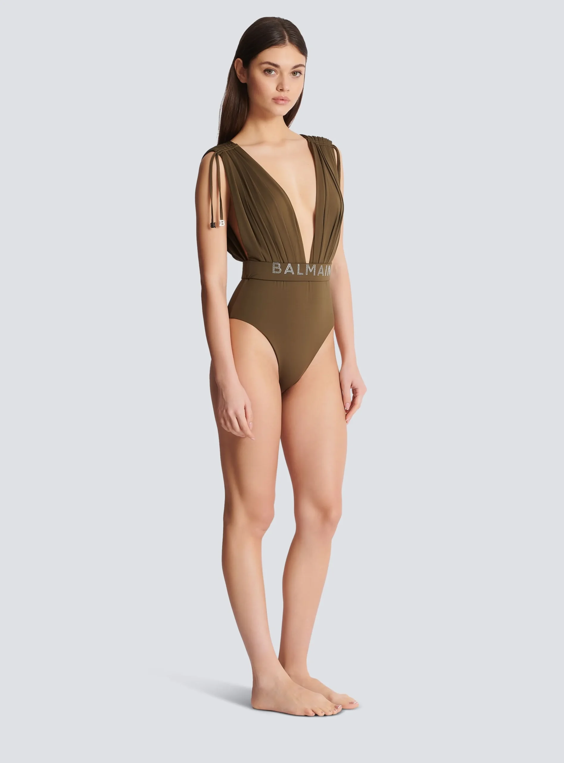 Cheap Draped Swimsuit Women Swimwear