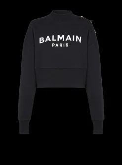 Fashion Eco-responsible Cotton Cropped Sweatshirt With Logo Print Women Sweatshirts