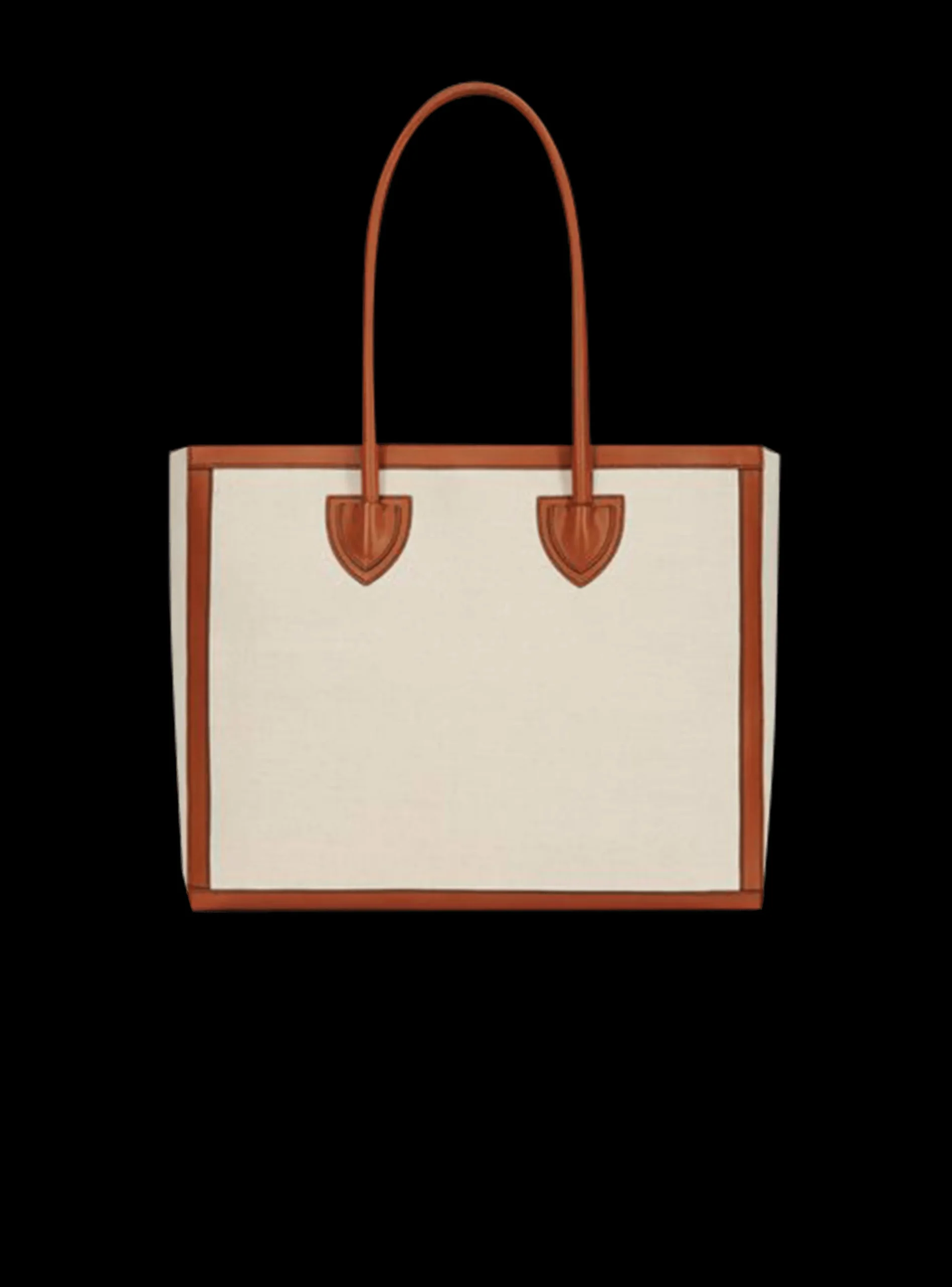 Sale Ecru Canvas B-Army 42 Tote Bag With Brown Leather Panels Women Tote Bags|Shoulder Bags