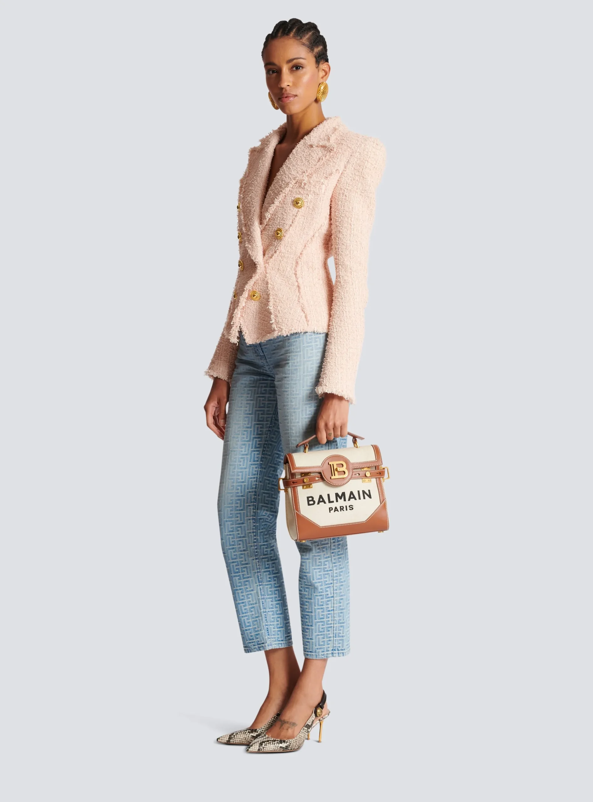 Discount Ecru Canvas B-Buzz 23 Bag With Leather Panels Women Shoulder Bags|Crossbody Bags