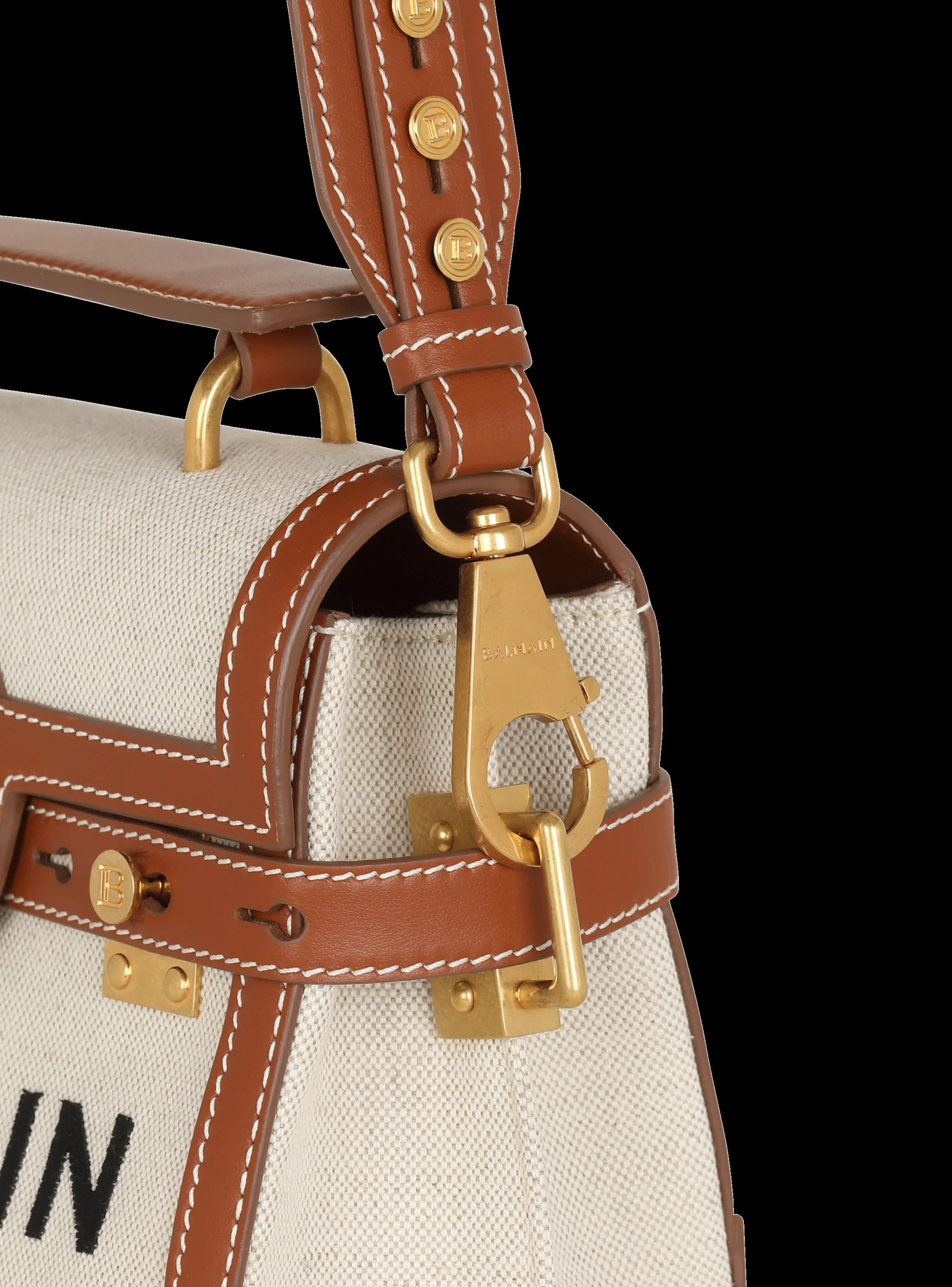 Discount Ecru Canvas B-Buzz 23 Bag With Leather Panels Women Shoulder Bags|Crossbody Bags