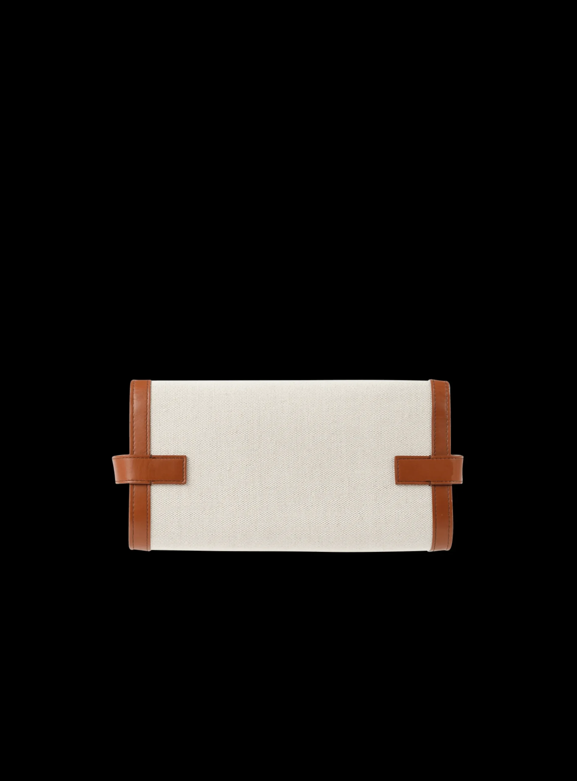 Shop Ecru Canvas B-Buzz 23 Clutch With Brown Leather Panels Women Mini Bags|Crossbody Bags