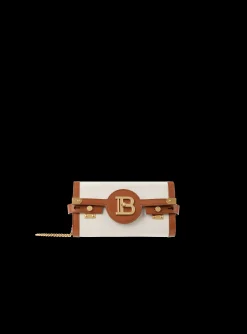 Shop Ecru Canvas B-Buzz 23 Clutch With Brown Leather Panels Women Mini Bags|Crossbody Bags