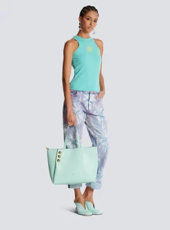 Shop Embl&egrave;me Grained Calfskin Tote Bag Women Tote Bags|Shoulder Bags