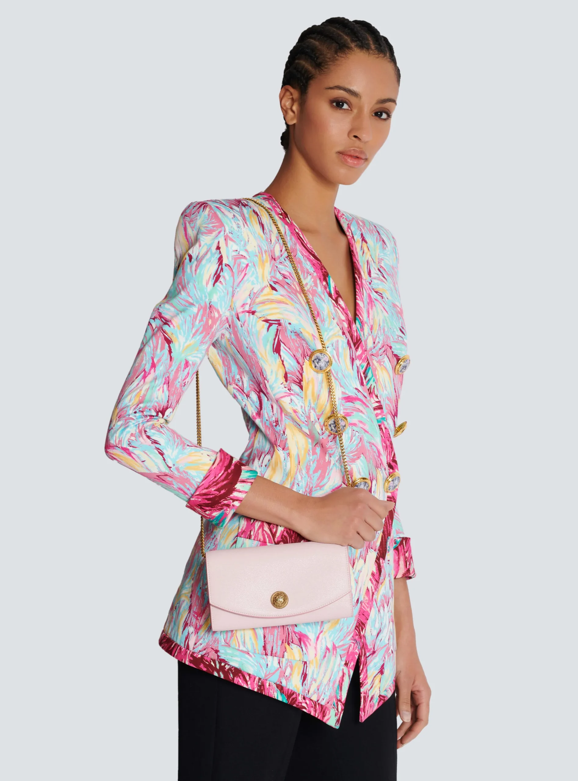 Shop Emblème Grained Calfskin Clutch Women Small Leather Goods|Mini Bags