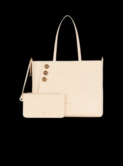 Online Embl&egrave;me Grained Leather Tote Bag Women Tote Bags|Shoulder Bags