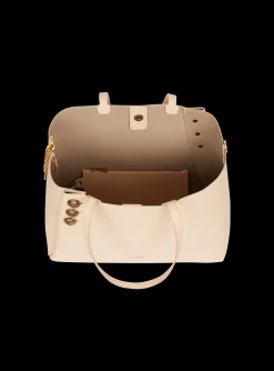 Online Embl&egrave;me Grained Leather Tote Bag Women Tote Bags|Shoulder Bags