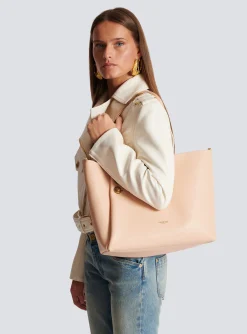 Online Embl&egrave;me Grained Leather Tote Bag Women Tote Bags|Shoulder Bags