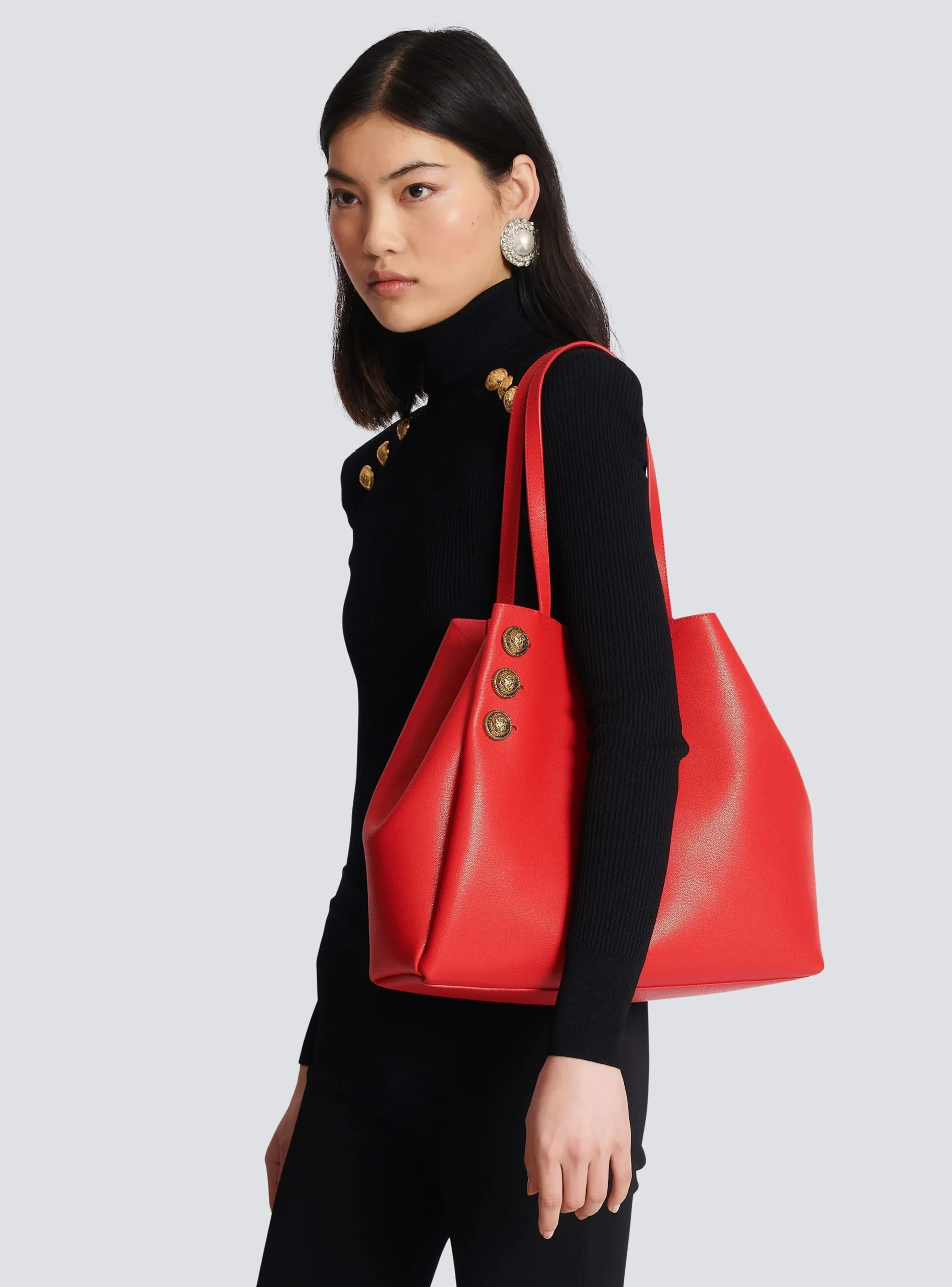Discount Emblème Grained Leather Tote Bag Women Tote Bags|Shoulder Bags