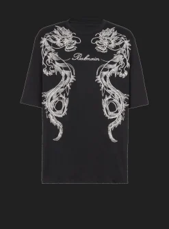 Cheap Embroidered Dragon T-shirt With Rhinestones T-Shirts
