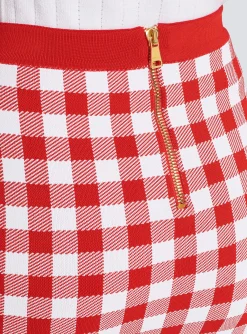 Discount Fine-knit Gingham Skirt Women Skirts|Knitwear