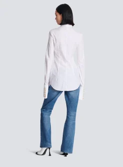 Best Sale Fitted Poplin Shirt Women Tops And Shirts