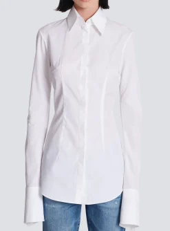 Best Sale Fitted Poplin Shirt Women Tops And Shirts