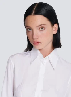 Best Sale Fitted Poplin Shirt Women Tops And Shirts