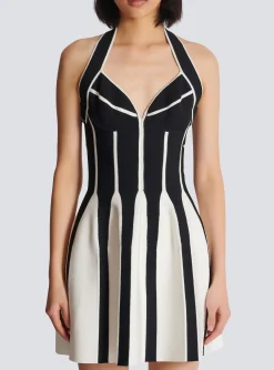 Best Flared Halterneck Knit Dress Women Dresses
