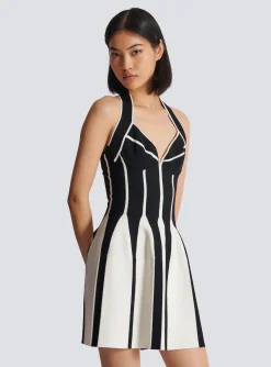 Best Flared Halterneck Knit Dress Women Dresses