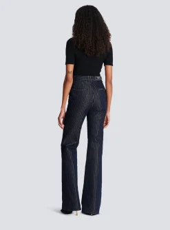 Best Flared Jeans With Lurex Stripes Women Denim