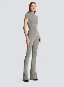 Fashion Flared Monogrammed Jacquard Trousers Women Trousers And Shorts