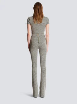 Fashion Flared Monogrammed Jacquard Trousers Women Trousers And Shorts