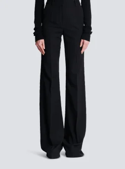 Best Sale Flared Trousers With Creases Women Trousers And Shorts