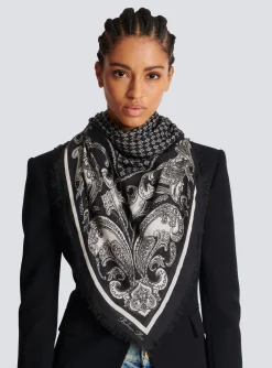 New Floaty Scarf With Mini Monogram And Paisley Print Women Scarves