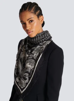 New Floaty Scarf With Mini Monogram And Paisley Print Women Scarves