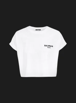 Flash Sale Flocked Paris Cropped T-Shirt Women T-Shirts