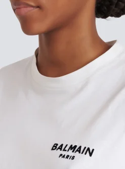 Flash Sale Flocked Paris Cropped T-Shirt Women T-Shirts