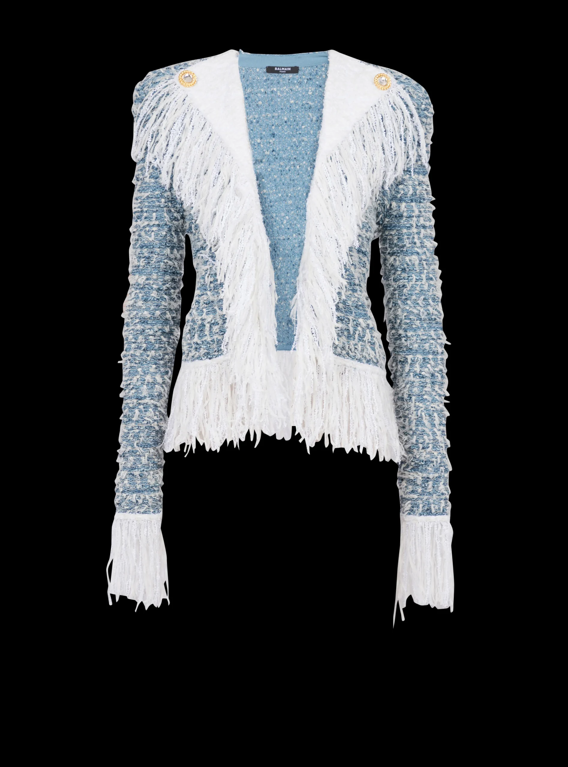 New Fringed Denim Tweed Jacket Women Denim|Jackets And Blazers
