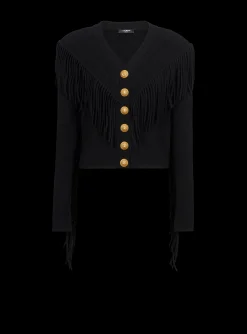 Online Fringed Fine Knit Cardigan Women Knitwear