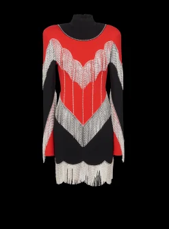 Discount Fringed Knit Dress Women Knitwear|Dresses