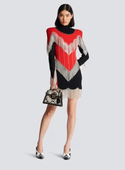Discount Fringed Knit Dress Women Knitwear|Dresses