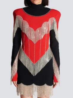 Discount Fringed Knit Dress Women Knitwear|Dresses