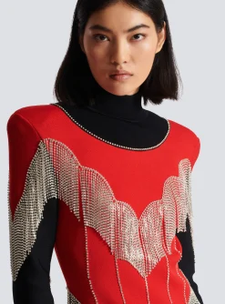 Discount Fringed Knit Dress Women Knitwear|Dresses