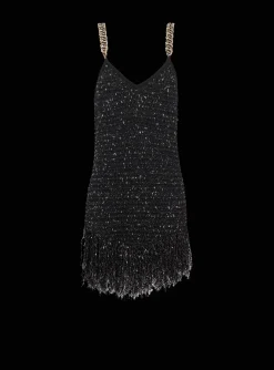 Sale Fringed Lurex Tweed Dress Women Dresses