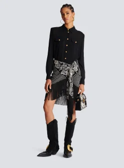 Cheap Fringed Silk Scarf Skirt Women Skirts