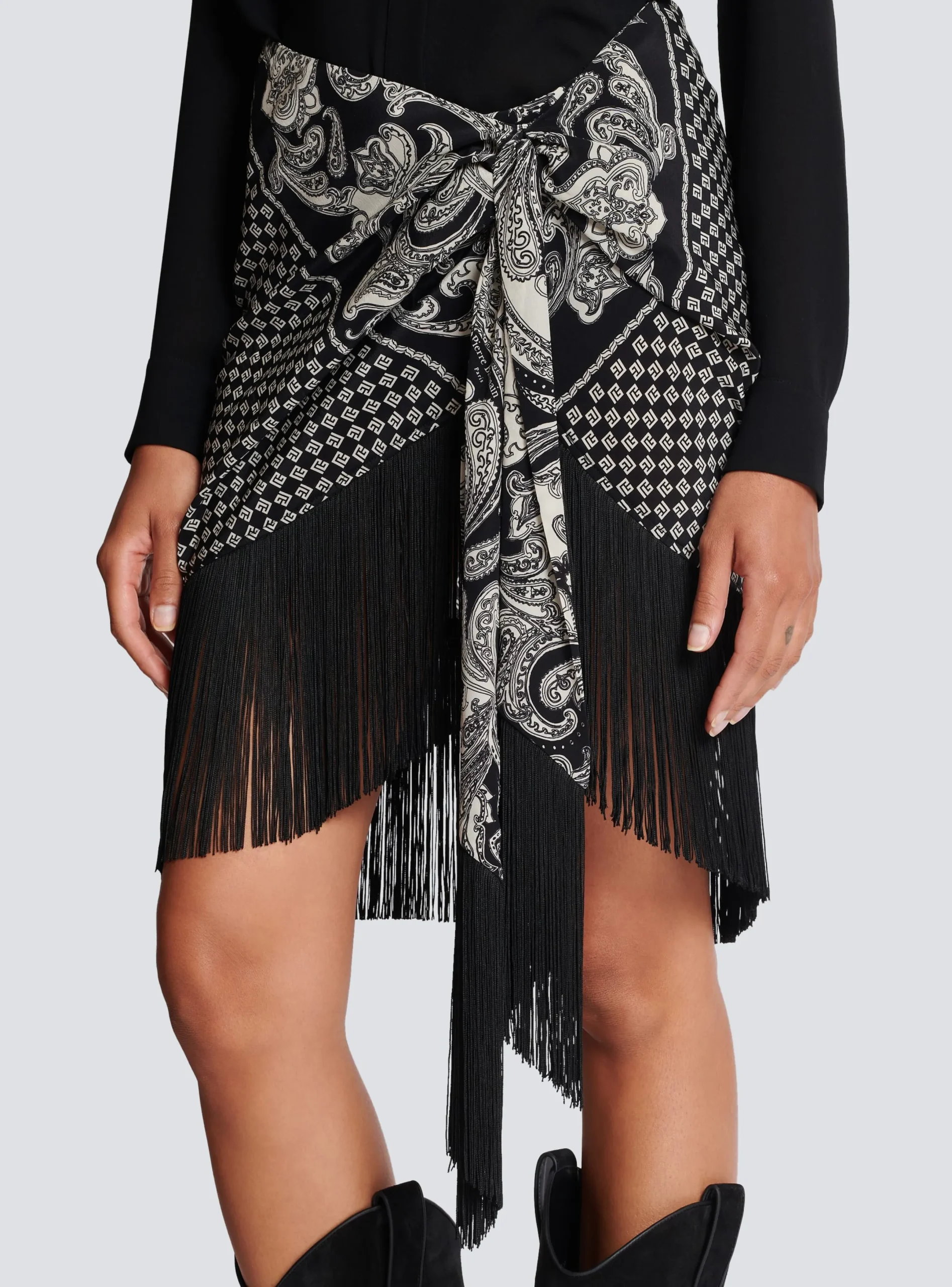 Cheap Fringed Silk Scarf Skirt Women Skirts