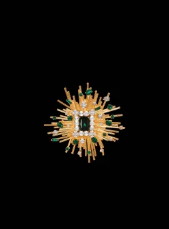 Discount Geometric Brass And Crystal Brooch Women Fashion Jewelry