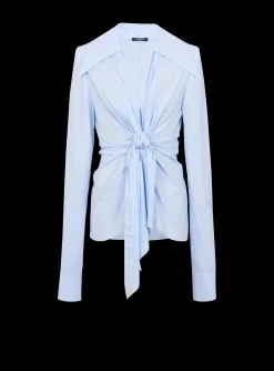 New Gingham Tie Shirt Women Tops And Shirts