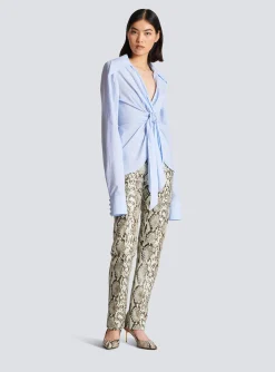 New Gingham Tie Shirt Women Tops And Shirts