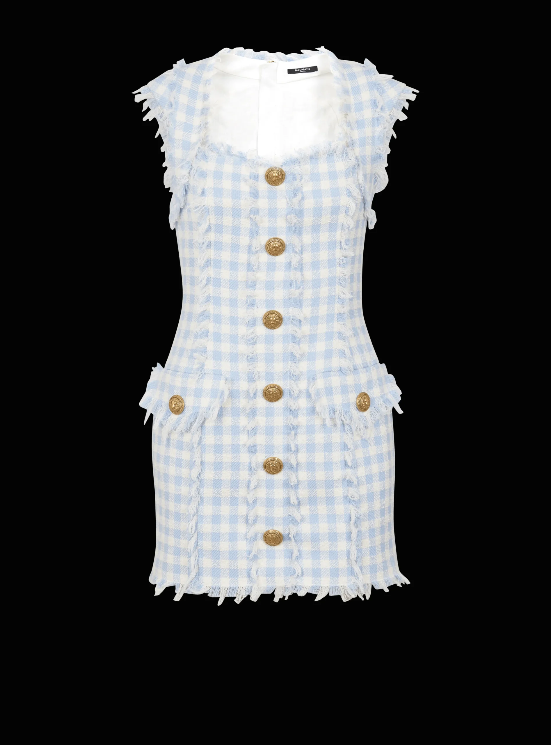 Cheap Gingham Tweed Dress Women Dresses