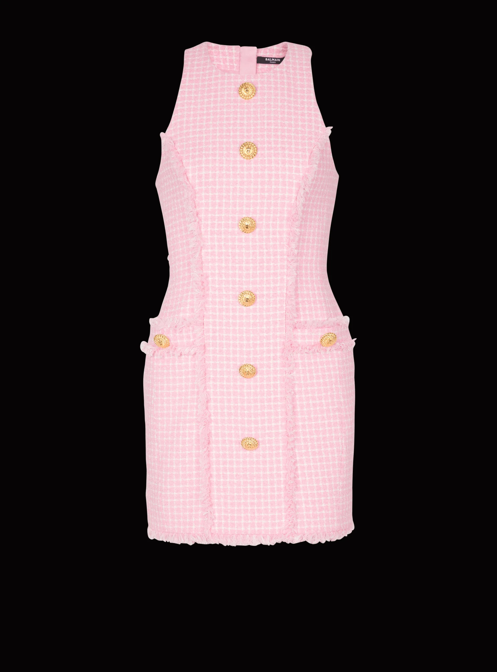 Cheap Gingham Tweed Dress Women Dresses
