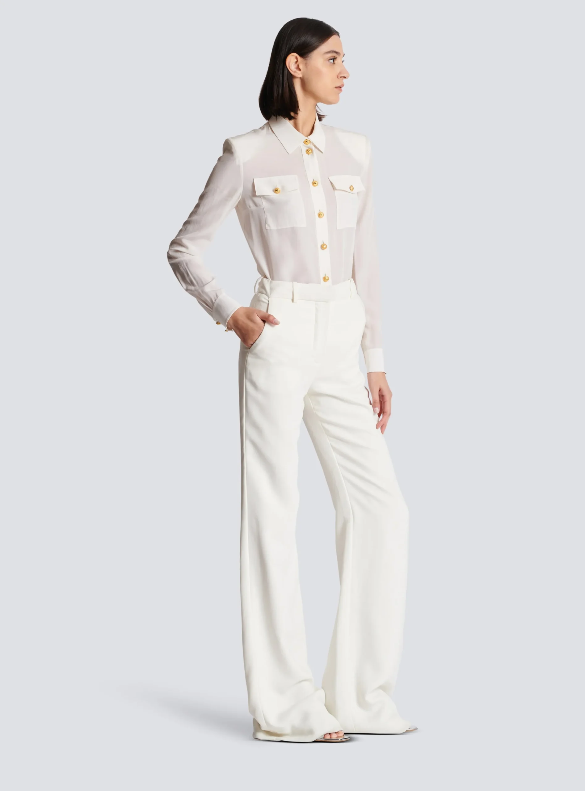 Clearance High-waisted Crepe Trousers Women Trousers And Shorts