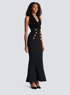 Shop High-waisted Long Skirt With Buttons Women Skirts