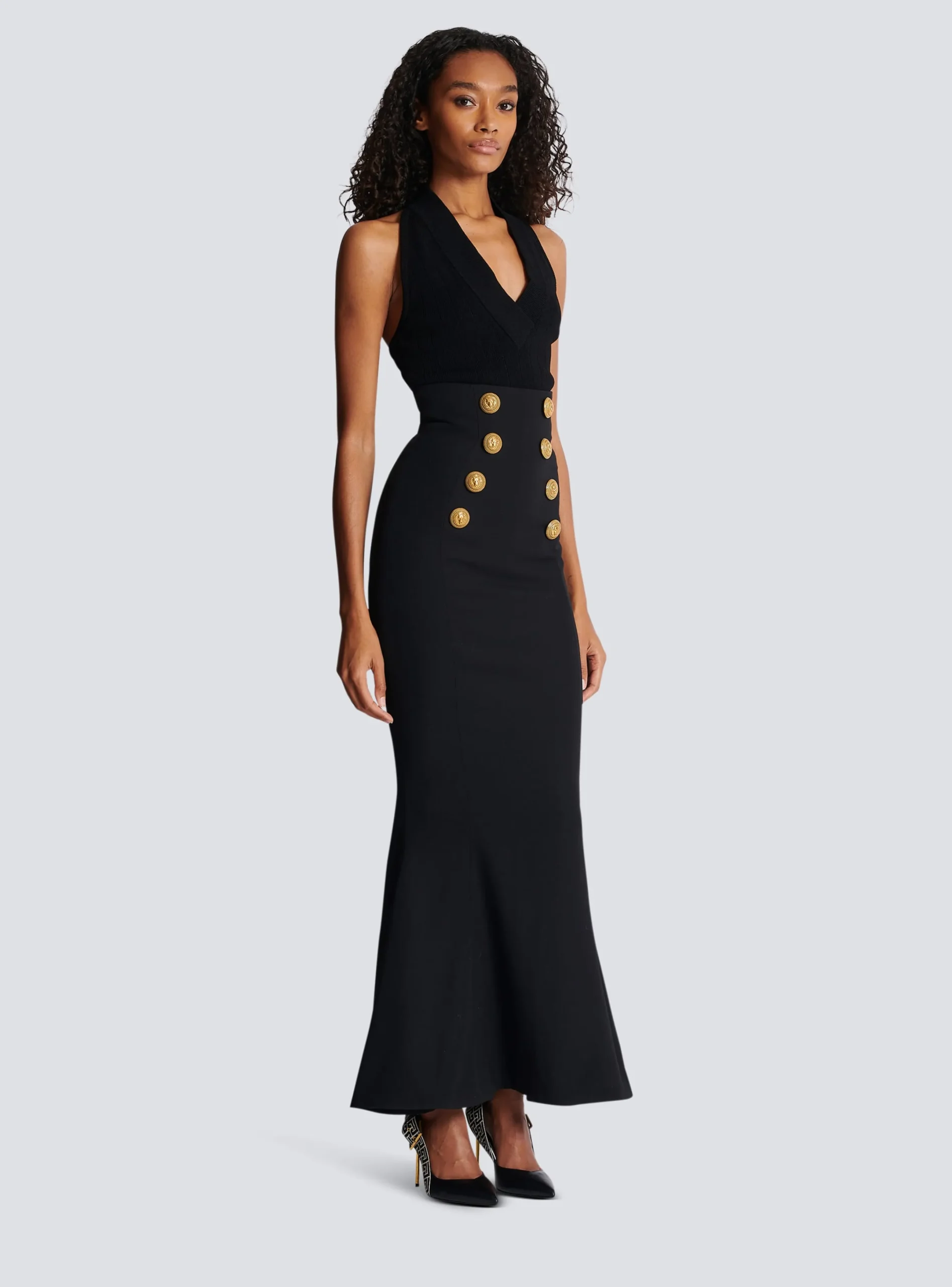 Shop High-waisted Long Skirt With Buttons Women Skirts