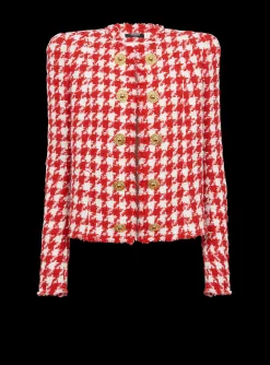 Store Houndstooth Tweed Jacket Women Jackets And Blazers