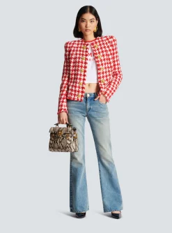 Store Houndstooth Tweed Jacket Women Jackets And Blazers