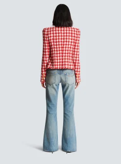 Store Houndstooth Tweed Jacket Women Jackets And Blazers