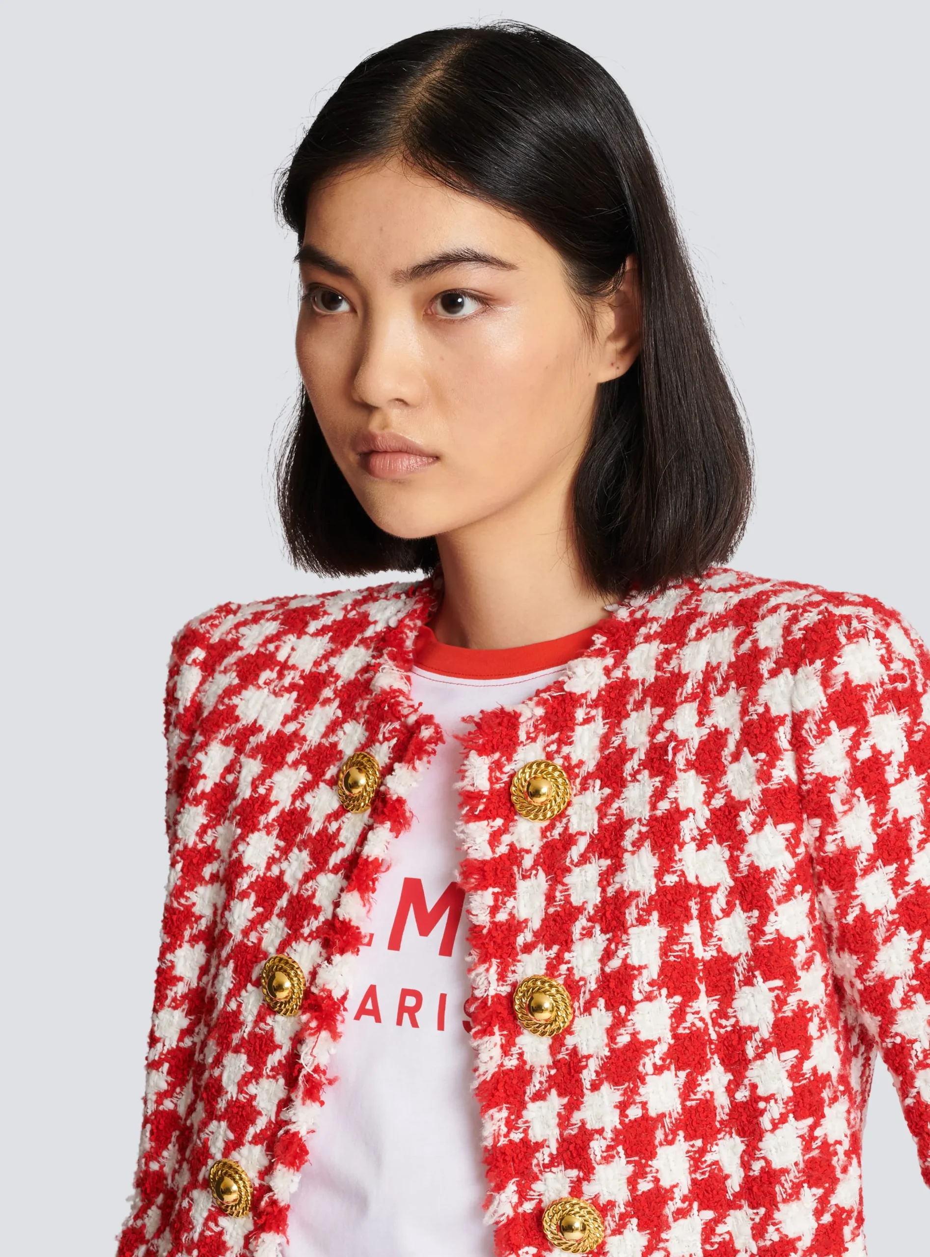 Store Houndstooth Tweed Jacket Women Jackets And Blazers